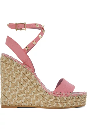 VALENTINO GARAVANI Women Sandals - Pink Rockstud Heeled Sandals