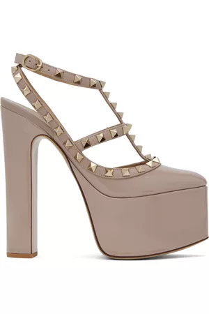 VALENTINO GARAVANI Women Platforms - Taupe Rockstud 155 Heels