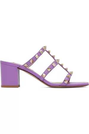 VALENTINO GARAVANI Women Sandals - Purple Rockstud Heeled Sandals