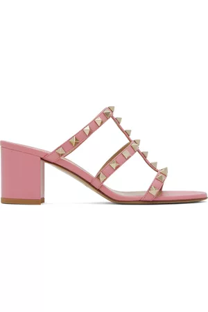 VALENTINO GARAVANI Women Sandals - Pink Rockstud 60 Heeled Sandals