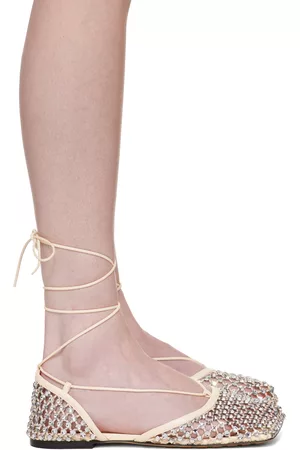 Bottega Veneta Women Sandals - Off-White Wraparound Sandals