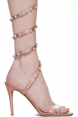 VALENTINO GARAVANI Women Sandals - Pink Rockstud Heeled Sandals
