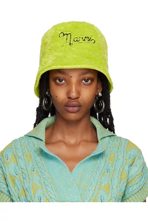 Marni Women Hats - Yellow Logo Bucket Hat