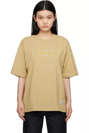 Evisu Women T-shirts - Beige Bonded T-Shirt