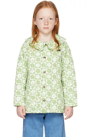 Beau Loves Cropped Jackets - Kids Green Martha Collar Jacket
