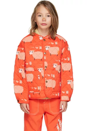 The Animals Observatory Cropped Jackets - Kids Red Starling Reversible Jacket