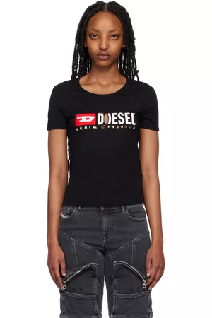 Diesel Women T-shirts - Black T-Uncutie-Divstroyed T-Shirt
