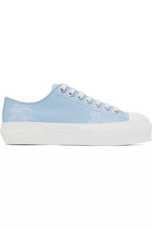 Burberry Women High Top Sneakers - Blue Lace-Up Sneakers