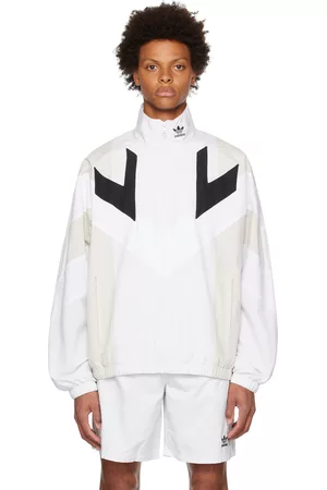 adidas Men Cropped Jackets - White & Beige Rekive Track Jacket