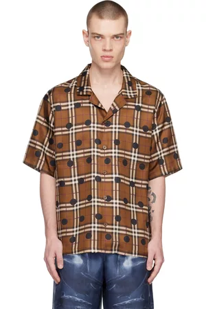 Burberry Men Sleeveless Shirts - Brown Vintage Check Shirt