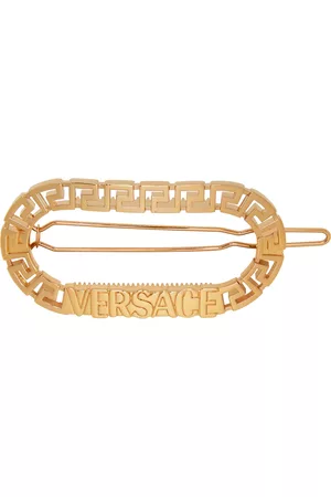 VERSACE Women Hair Accessories - Gold Greca Oval Hair Clip