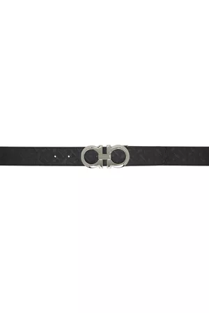 Salvatore Ferragamo Men Belts - Black Gancini Reversible Belt