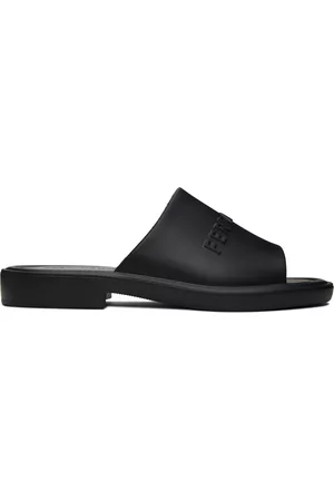 Salvatore Ferragamo Men Sandals - Black Embossed Sandals