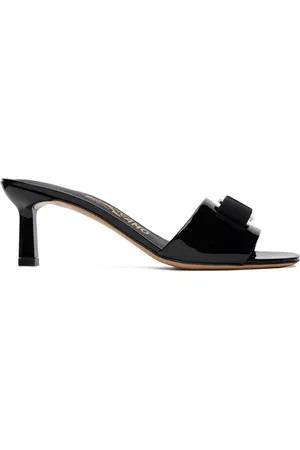 Salvatore Ferragamo Women Sandals - Black Vara Bow Heeled Sandals
