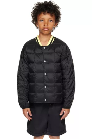 TAION Cropped Jackets - Kids Black Quilted Down Jacket