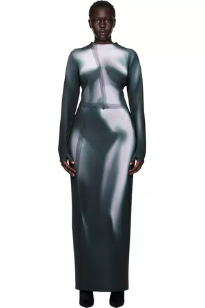 Balmain Women Maxi Dresses - Gray Thumbhole Maxi Dress