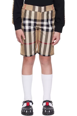Burberry Kids Beige Check Shorts