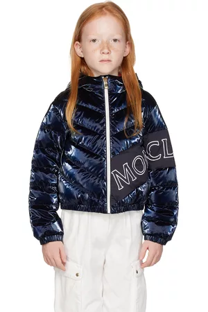 Moncler Cropped Jackets - Kids Navy Vonnes Down Jacket