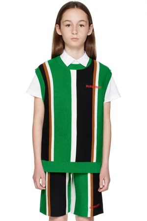 Burberry Vests & Camis - Kids Green & Black Striped Vest