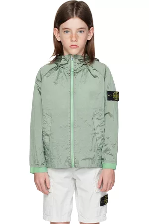 Stone Island Cropped Jackets - Kids Green Patch Jacket