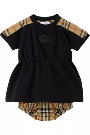 Burberry Baby Casual Dresses - Baby Black Check Dress & Bloomers Set