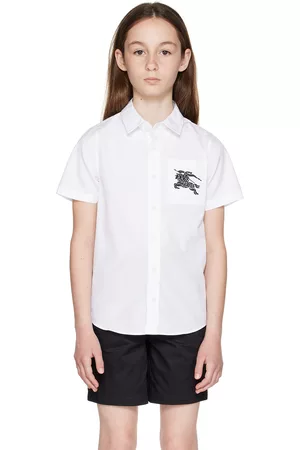 Burberry Sleeveless Shirts - Kids White EKD Shirt