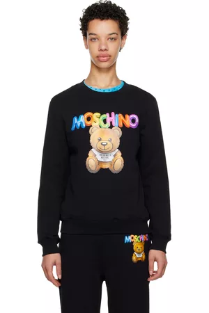 Moschino Women Teddy Sweaters - Black Inflatable Teddy Bear Sweatshirt