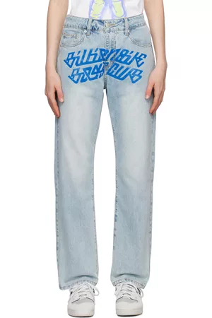 Billionaire Boys Club Women Jeans - Blue Cursive Logo Jeans
