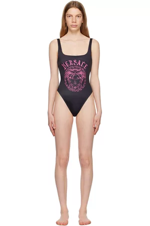 VERSACE Women Swimming Costumes - Black Medusa One-Piece Swimsuit