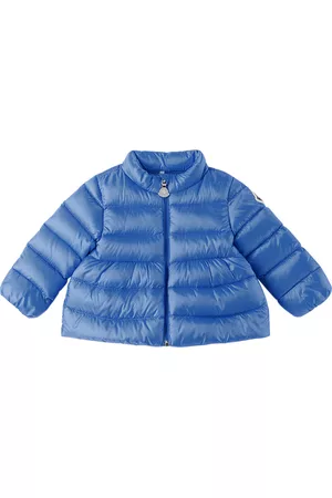 Moncler Cropped Jackets - Baby Blue Joelle Down Jacket