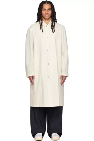 Jil Sander Men Coats - White Printed Coat