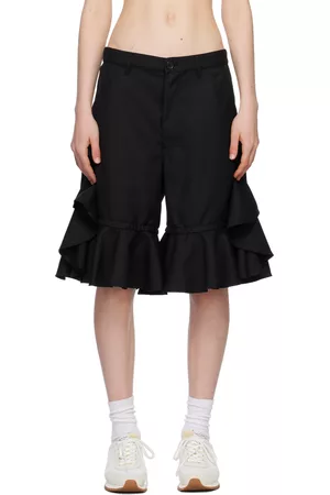 Comme des Garçons Women Shorts - Black Ruffle Shorts