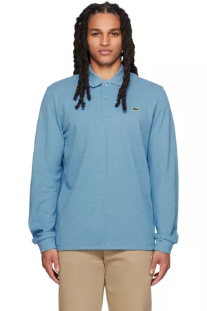 Lacoste Men Long Sleeve Polo Shirts - Blue Classic Polo