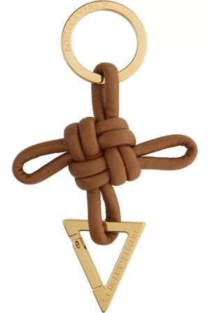 Bottega Veneta Women Lanyard Clasp Keychains - Brown Triangle Keychain