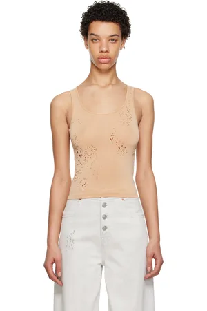 Maison Margiela Tan Destroyed Tank Top
