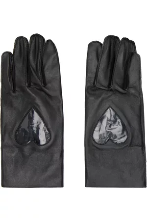 Acne Studios Women Gloves - Black Paneled Gloves