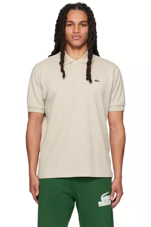 Lacoste Men Long Sleeve Polo Shirts - Beige Polo Shirt