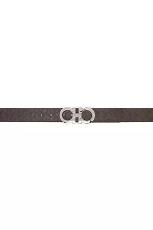 Salvatore Ferragamo Men Belts - Reversible Brown & Black Gancini Belt