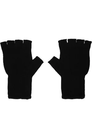 THE ELDER STATESMAN Men Gloves - Black Heavy Fingerless Gloves