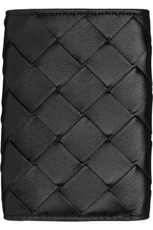 Bottega Veneta Black Tiny Trifold Wallet