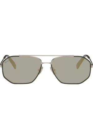 Salvatore Ferragamo Women Aviator Sunglasses - Green & Silver Aviator Sunglasses