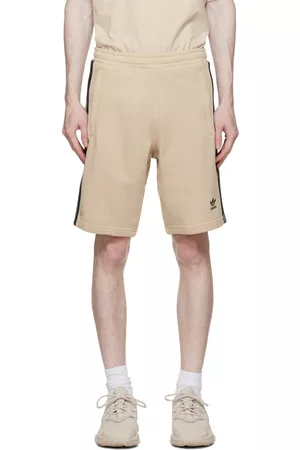adidas Men Shorts - Beige 3-Stripe Shorts