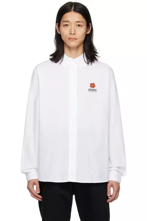Kenzo Men Sleeveless Shirts - White Paris Boke Flower Shirt