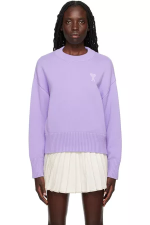 Ami SSENSE Exclusive Purple Ami de Cœur Sweater