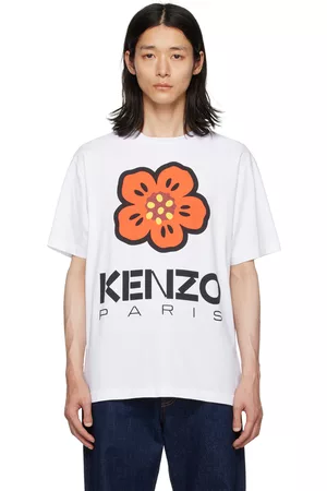 Kenzo Men T-shirts - White Paris Boke Flower T-Shirt
