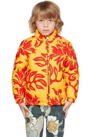ERL Cropped Jackets - Kids Orange Quilted Jacket