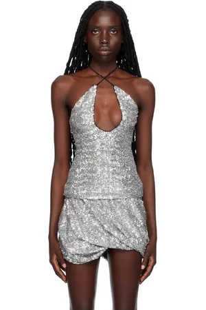 The Attico Silver Alix Tank Top