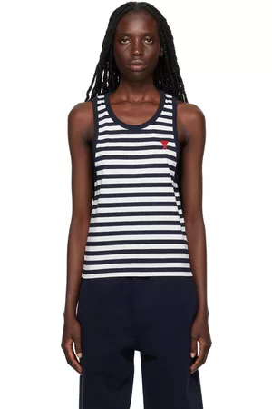 Ami Navy & White Ami de Cœur Tank Top