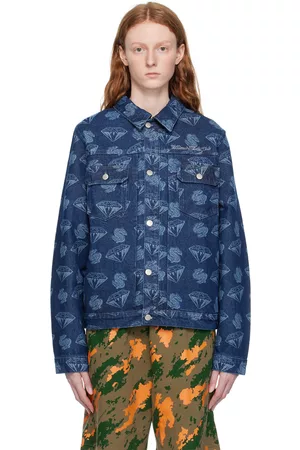 Billionaire Boys Club Women Denim Jackets - Navy Printed Denim Jacket
