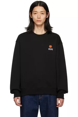 Kenzo Men Sweatshirts - Black Paris Boke Flower Sweatshirt